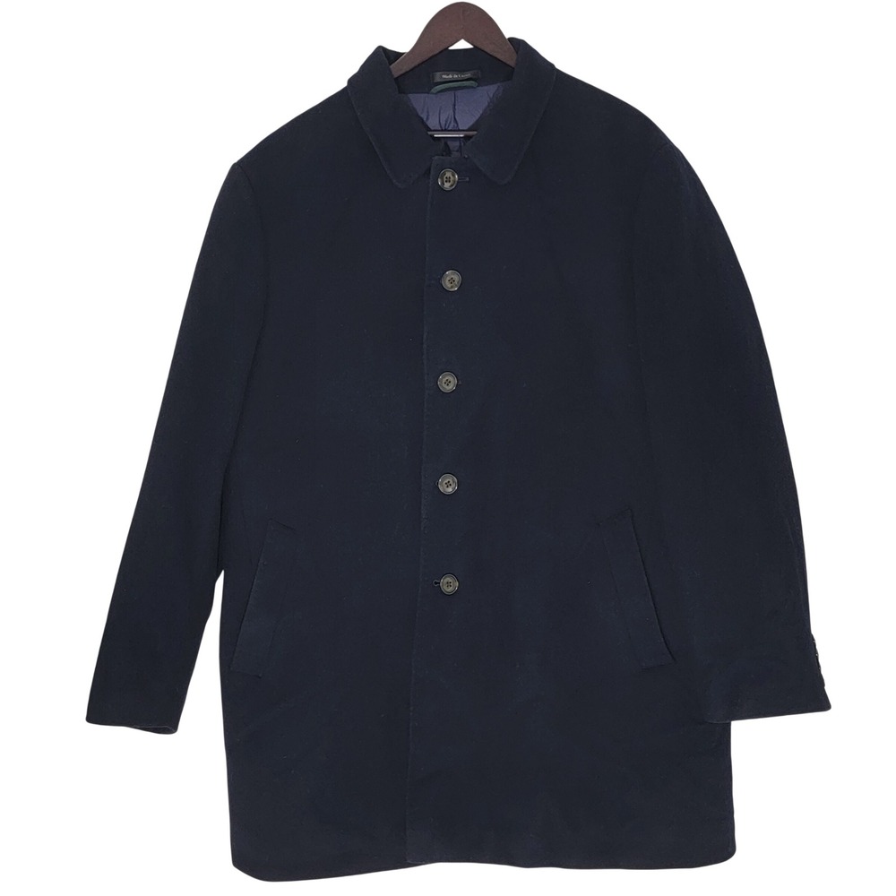 Lauren Ralph Ladd down filled wool overcoat navy blue men’s 46R
